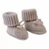 Lodger Slipper Folklore Merino Wool Baby Shoes, Beige, 0-6 Months