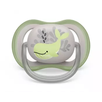 Philips Avent Ultra Air Deco Pacifier, Whale Design, 6-18 Months, Boys, 1 Pack
