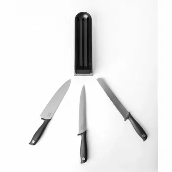 Brabantia Tasty+ Drawer Knife Block Set, Dark Grey, 3 Knives