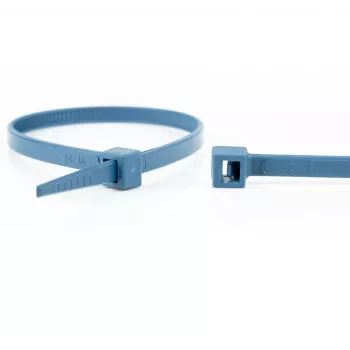 WKK 15032671 Metal-Detectable Blue Cable Ties 100 mm x 2.5 mm, 100-Pack