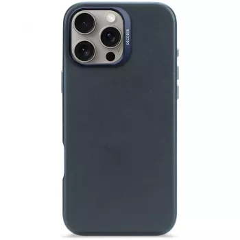 Decoded Leather Back Case for iPhone 16 Pro Max, MagSafe Compatible, Navy