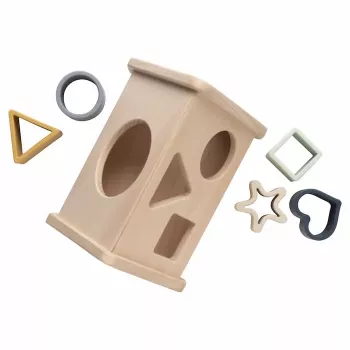 Baby's Only Wooden Shape Sorting House Toy, Earth, 10+ Months