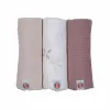 Lodger Swadler Solid Matcha Cotton Swaddle, Rose, 70x70 cm, 3 Pieces
