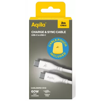 AQIILA Cablebird CS12 USB-C to USB-C charging and sync cable 2m 60W Black AQCBPBIC2SI829