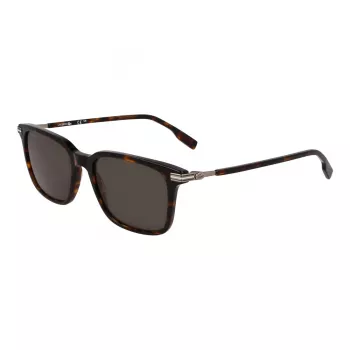 Lacoste Men's L6035S-230 Rectangular Sunglasses, Havana Frame, Brown Lenses, 53mm