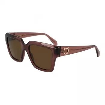 Ferragamo Women's SF2014S-511 Rectangular Sunglasses, Havana Frame, Gradient Brown Lenses, 54mm