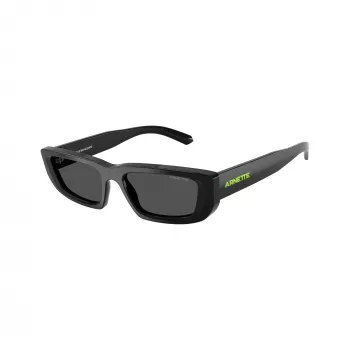 Arnette AN4357-121487 Men's Sunglasses, Rectangular, Matte Black Frame, Grey Lenses, 53/17/145 mm