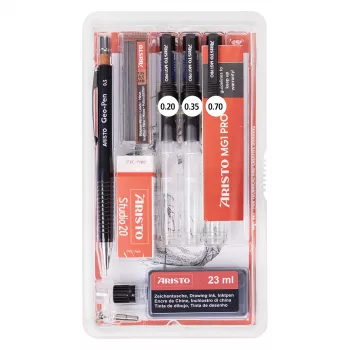 ARISTO mg1 pro Studio Fineliner Set, 3 Pens 0.20 / 0.35 / 0.70 mm, 8-Piece (AR64151)
