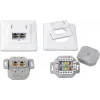Wirewin DD-TRIO-K5E UP2 WS Cat5e Shielded Flush-Mount Data Outlet, 2x RJ45, LSA, Pure White