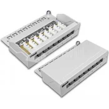 Wirewin DVP-TRIO-K5E 8 - 8-Port Cat5e Shielded Desktop Patch Panel, LSA Connection