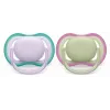 Philips Avent Ultra Air Soothers 0-6 Months, 2-Pack, Girls Pink/Purple, SCF085/24