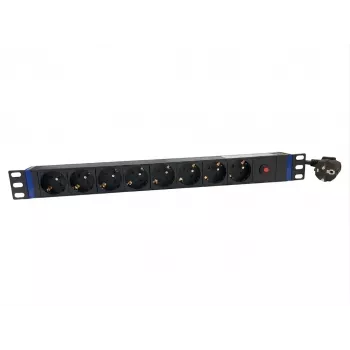 DSIT 19-inch 8-Way PDU with Main Switch and Overload Protection (DS-8PDU-MO-PE)