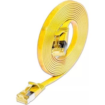Wirewin Cat6A Slim Ethernet Patch Cable U/FTP Flat Yellow 1m 10Gbps PKW-STP-SLIM-K6A 1.0 GE