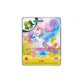 JOLLY X-BIG CANDYCOLOURS Coloured Pencils, Mixed Colours, 12 Pieces (3099-0137)