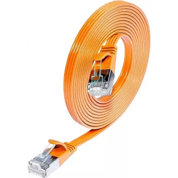 Wirewin Triotronik PKW-STP-SLIM-KAT6 5.0 OR Cat6 U/FTP Slim Ethernet Patch Cable, RJ45 Plug to Plug, 5m, Orange