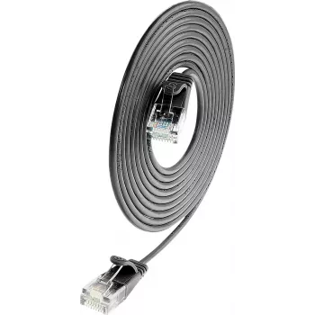 Wirewin SLIM UL6 1 SW - Cat.6 Slim Patch Cable, U/UTP, 1 m, Black (PKW-LIGHT-K6 1.0 SW)