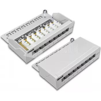 Wirewin 8-Port Cat6 Shielded Desktop Patch Panel with LSA+ Connection (DVP-TRIO-K6 8)