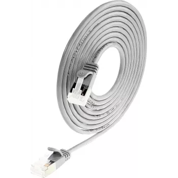 Wirewin PKW-LIGHT-STP-K6A 5.0 Cat 6a U/FTP Slim Round Patch Cable, PoE, 5 m, Grey