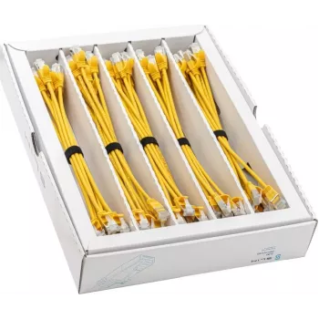 Wirewin SLIM-LS-K6A 0.15 YE 50 Cat6a U/FTP Slim Ethernet Patch Cable, 0.15 m, Yellow, 50-Pack
