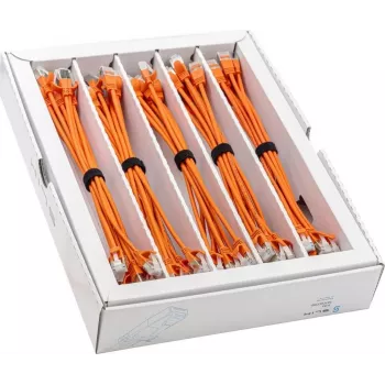 Wirewin SLIM-LS-K6A 0.25 OR 50 Cat6a U/FTP Slim Ethernet Patch Cable, 0.25 m, Orange, 50-Pack