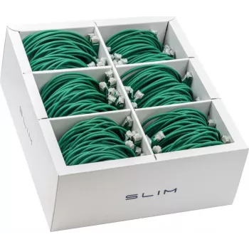 Wirewin SLIM-LS-K6A 2.0 GN 60 Cat6A U/FTP Patch Cable, 2.0 m, Green, 60-Pack