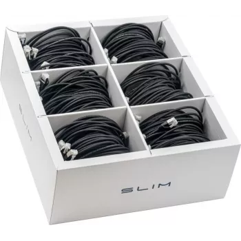 Wirewin SLIM-LS-K6A 1.0 BK 90 Cat6A U/FTP Slim Ethernet Patch Cable, 1.0 m, Black, 90-Pack