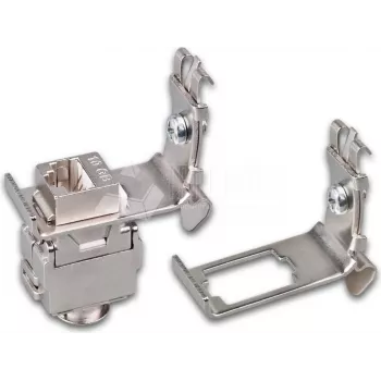 Wirewin DIN rail adapter for keystone socket mounting, metal keystone system (WKS DIN RAIL HOLDER 1)