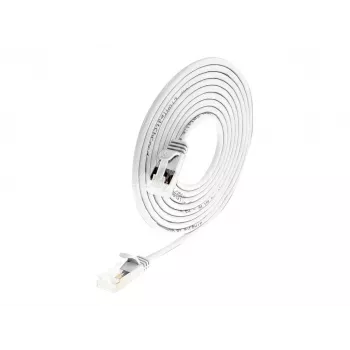 Wirewin Light Patch Cable Round U/FTP Cat 6a White 0.25m Slim, Shielded, PoE, Flexible and Thin Cable for Special Applications (PKW-LIGHT-STP-K6A 0.25 WS)