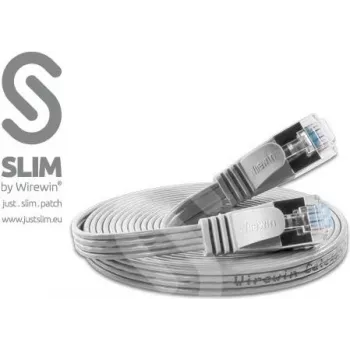 Wirewin Triotronik 0.15m Cat6 U/FTP Slim Ethernet Patch Cable, RJ45 Plug to Plug, Grey PKW-STP-SLIM-KAT6 0.15
