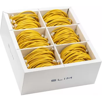 Wirewin SLIM-LS-K6A 3.0 YE 36 Cat6a U/FTP Slim Ethernet Patch Cable, 3m, Yellow, 36-Pack