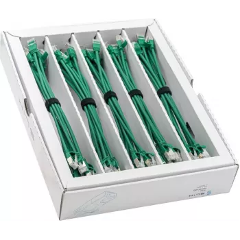 Wirewin SLIM-LS-K6A 0.15 GN 50 - Cat6a U/FTP Slim Ethernet Patch Cable, 0.15m, Green, 50-Pack