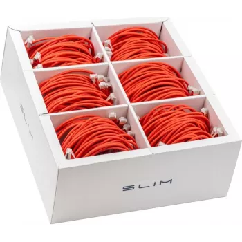 Wirewin SLIM-LS-K6A 1.5 RD 60 - Cat6A Slim Ethernet Patch Cable, 1.5m, Red, 60-Pack