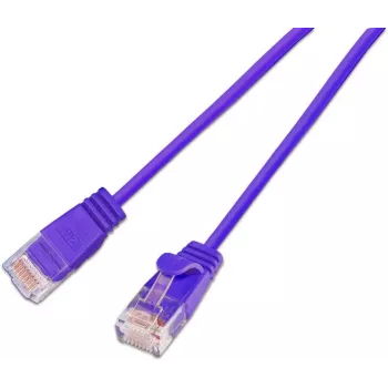 Wirewin SLIM KAT6A 10 Gigabit Light Patch Cable Round, U/UTP, Ø 3.6 mm, Purple (SLIM-L-UU-K6A 0.1 VT)
