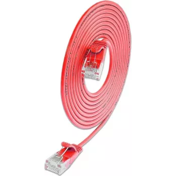 Wirewin Cat.6A U/UTP Slim Ethernet Patch Cable, 10 Gbps, Red, 1 m SLIM-L-UU-K6A 1.0 RD