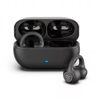JLab Flex Open Air Clip True Wireless Earbuds, Bluetooth 5.3, 32h Total Battery Life, IP55, Black
