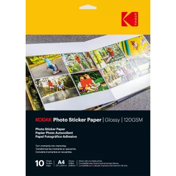 Kodak Photo Sticker Paper Glossy 120gsm A4 10 Sheets (3510645)