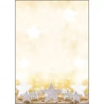 Sigel Christmas Motif Paper Glitter Stars - A4 (210 x 297 mm) - 90 g/m² - 100 Sheets (DP029)