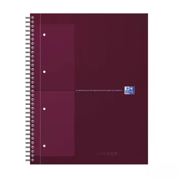 Oxford International College Pad Notebook, DIN A4+, Squared, Hardcover, Spiral Bound, 80 Sheets, Black 400191241