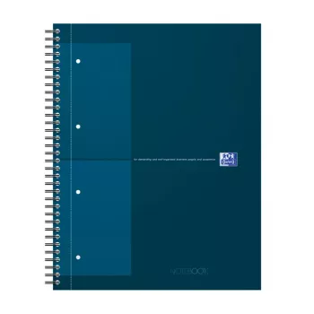 Oxford International College Pad Notebook, DIN A4+, Squared, Hardcover, Spiral Bound, 80 Sheets, 1 Piece 400191243