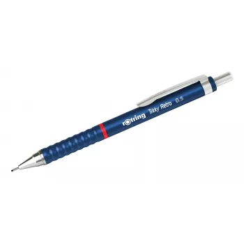 Rotring Tikky Retro Mechanical Pencil 0.5 mm, Blue Chrome-Plated Trim Rings 2202566