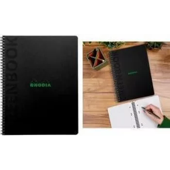 Rhodia Greenbook College Notebook A5+ squared Black 119924C
