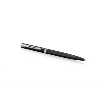 Waterman Impression Ballpoint Pen – Black Lacquer, Chrome Trim Ring, Medium Blue 2225498
