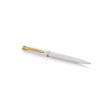 Waterman Allure Impression Ballpoint Pen, White Lacquer, Gold Trim, Medium Blue Ink 2225511