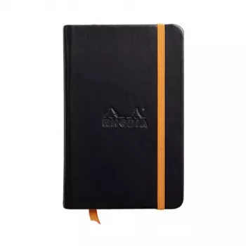RHODIA RHODIARAMA Notebook 90 x 140 mm ruled black faux leather Hardcover 96 Sheets 118642C