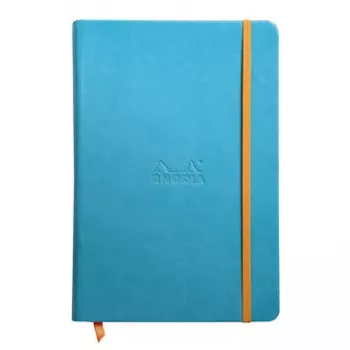 RHODIA RHODIARAMA A5 ruled Notebook, turquoise faux leather Hardcover, 96 Sheets 118747C