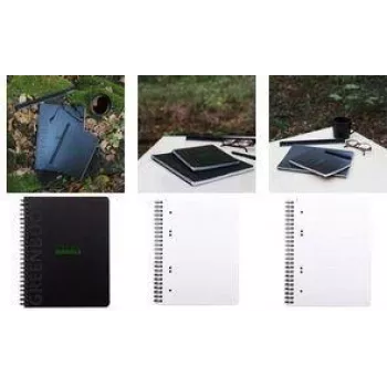 RHODIA GREENBOOK College Pad A5+ Squared, Black Recycled Material Cover 119913C