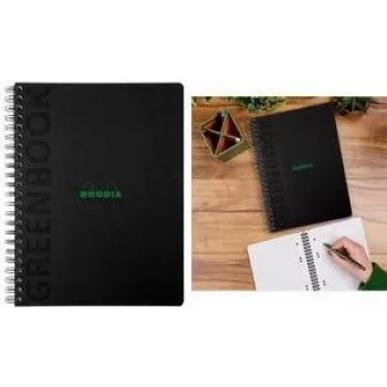 Rhodia Greenbook College Block A4+ squared Black 119922C
