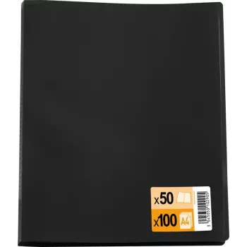 ELBA A4 Presentation Folder Standard, 50 Sleeves, Black, PP 0.3 mm 32041009
