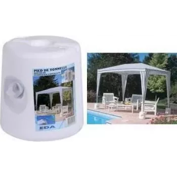 EDA Parasol Base, Plastic, for Filling, White for Filling with Water or Sand, - 1 Piece (010705 BL)