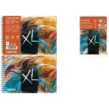 Canson XL Sketch Waves A5 sketchbook, 90 g/m², 80 sheets, spiral binding, sturdy back C507803000